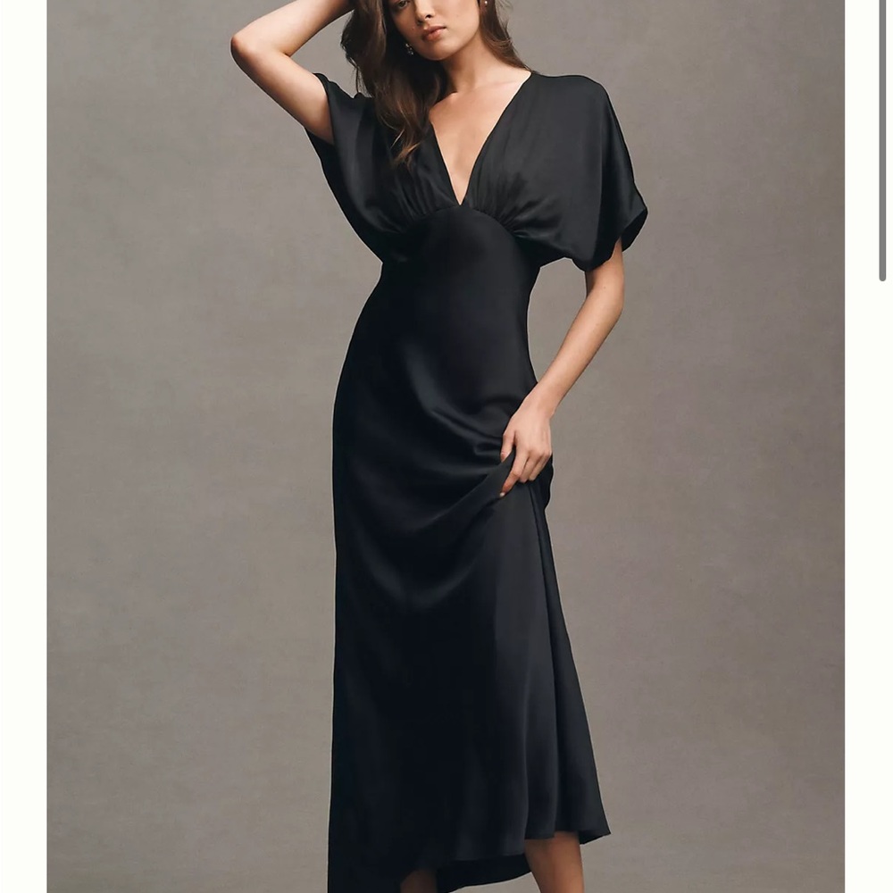 BHLDN Elegant Black Maxi Dress